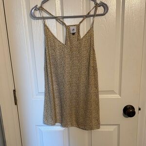 Cabi Black, Gold and Tan Racerback Camisole Top Size M